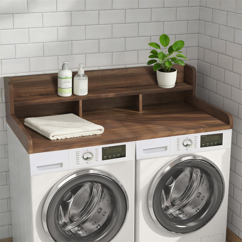Comptoir laveuse-sécheuse avec patins antidérapants, Brown, 12" H x 54" W x 27.55" D