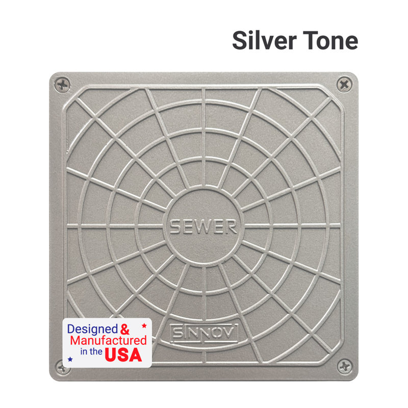 5.5 In. Premium Stainless Steel Heavy Duty Square Paver Cleanout Grate For Septic Sewage Cleanout Cover Made In The Usa