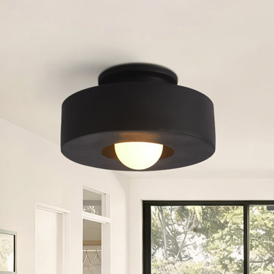 Plafonnier semi-encastré 1 lumière en résine