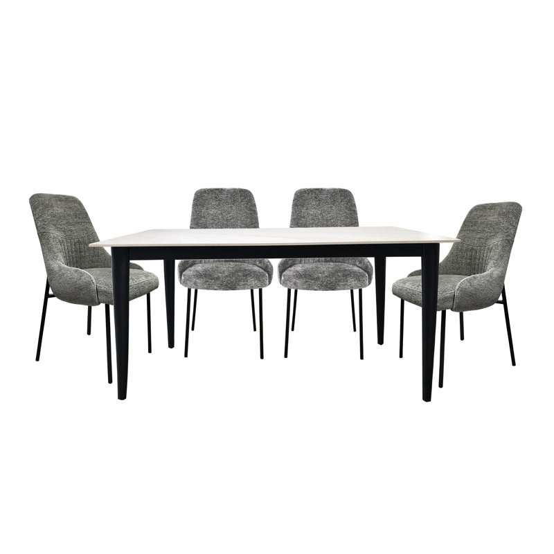 Ensemble de 5 pierres blanches frittées rectangulaires modernes, Gris