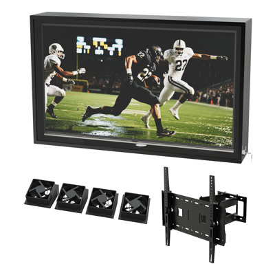 Outdoor TV Cover 50-55inch Weatherproof Television Enclosure with Bracket and Cooling Fan