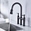 Robinet en laiton noir mat - escamotable pour un nettoyage efficace de la cuisine.-884995659