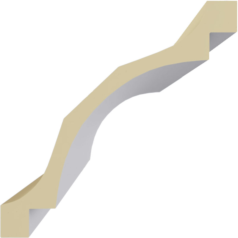 Primed Geometric Urethane Crown Moulding Sample, 12 in