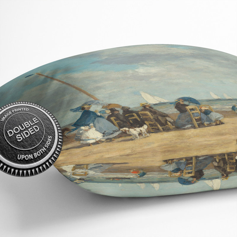 Square Cushion, 40cm H x 40cm W x 15cm D, Cream/Blue/Grey