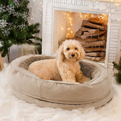  Lit lavable pour chien Donut, brun flou, taille XL