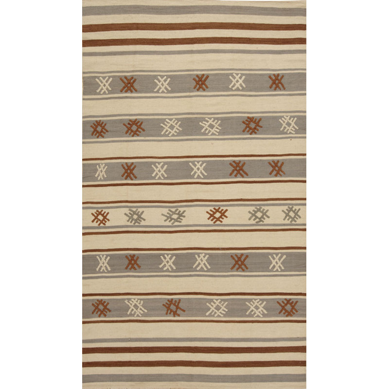 Striped Area Rug in Beige/Gray