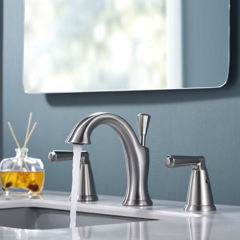 Robinet de salle de bain surdimensionné à deux poignées de 6 à 10 po avec drain Z Collection - Nickel brossé, Nickel brossé