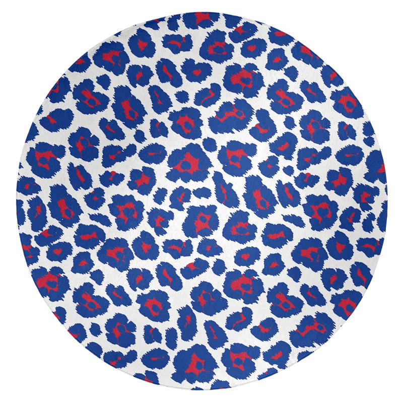 Animal Print Indoor Rug, Round 5'