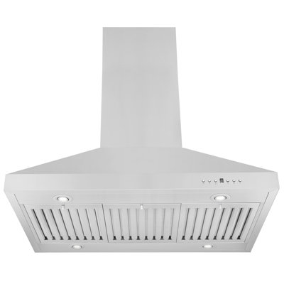 36"" KL3 400 CFM Convertible Island Range Hood in Brushed Stainless Steel -  ZLINE, KL3i-36