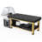 82" Stationary Head Spa Massage Table, Hair Washing Massage Bed with Water Cycle & Fumigation Salon Equipment for Beauty Head Spa Physical Therapy Massage, Stainless Steel Gold Color-Plated Frame, PU Leather-123100526