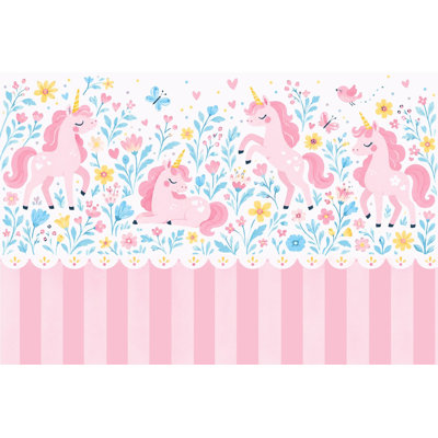 Papier peint licorne rose avec fond de licornes roses