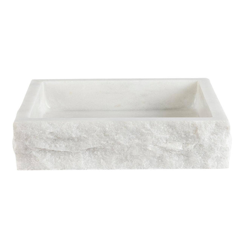 Chevington Asher Marble Rectangular Vessel Sink 15.35'' Marble Rectangular Bathroom Sink