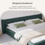  Base de lit tapissier Chenille, lit plateforme avec tête de lit à oreilles-458068671-446614102