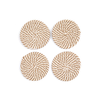 Jute Round 4 Piece Coaster Set