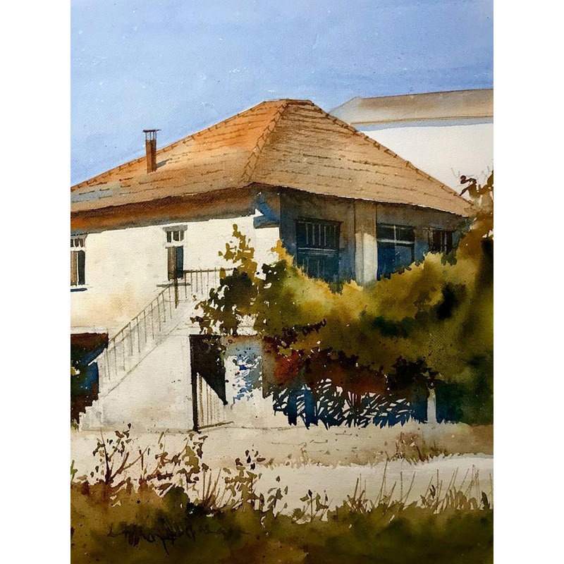 Maison d'amis | Aquarelle par Abhijeet Bahadure