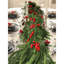 Décoration de Noël 108 po, avec pommes de pin et lumières DEL, conception de baies rouges pour les fêtes