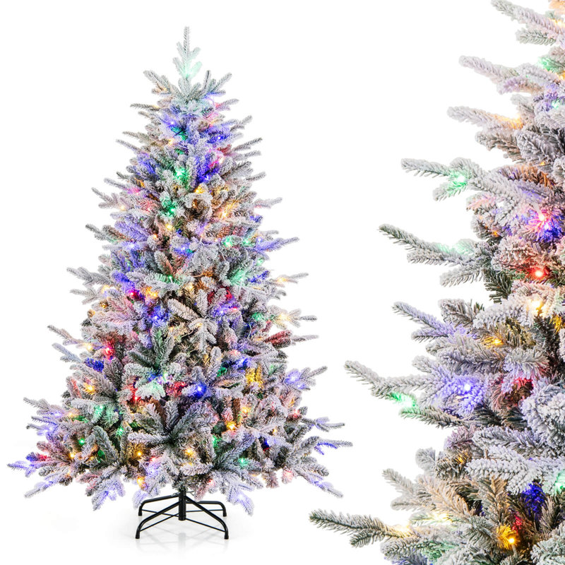 Sapin de Noël givré pré-éclairé, 6'