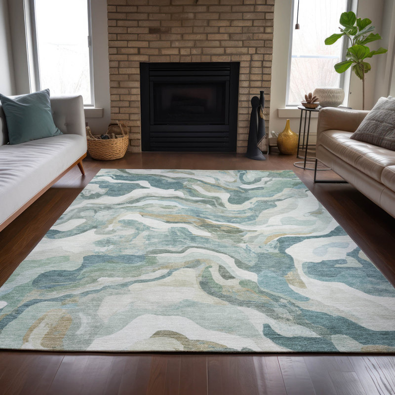 Machine Washable Indoor/Outdoor Oden ACN2162 Modern Rug, Rectangle 9' x 12'