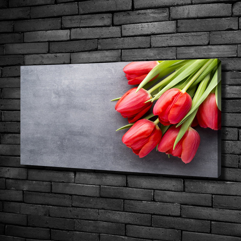 Red Tulips - Print, Canvas, 50cm H x 100cm W x 2cm D