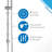 Blue Ocean 42 Inch Stainless Steel Retro-Fit Rain Shower System with Shower Head and Body Nozzle