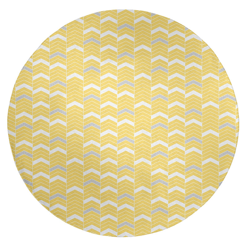 Chenille Chevron Indoor Rug, Round 5'