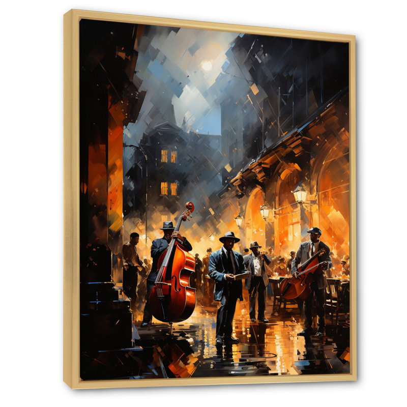 Lashaon Jazz Harlem Renaissance IV - art africain-américain, art mural, H 40 po x l 30 po x P 1,5 po, Cadre naturel flottant