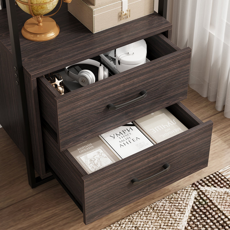 Lavern Etagere Bookcase, Tan