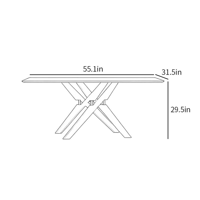 Piersen, H 29,5 po x L 55,1 po x l 31,5 po