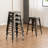 Counter Stool with Metal Frame, Backless Stackable Bar Stool-1844377921