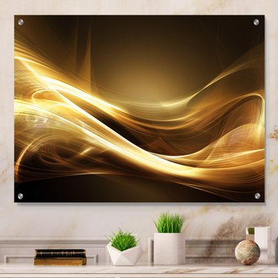 Gold Elegant Modern Sofa III - Abstract Modern Waves Acrylic Wall Art For Living Room -  Ivy Bronx, 467D3E3F57B646B6A3EA2A4DF662B62A