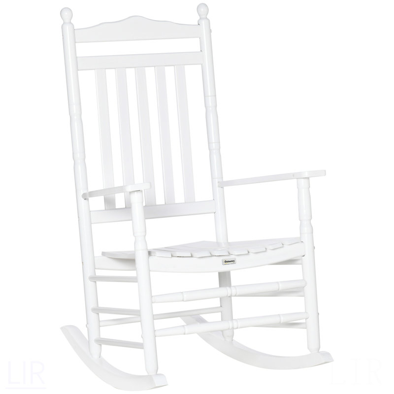 Chaise berçante à haut dossier Traditional, Blanc