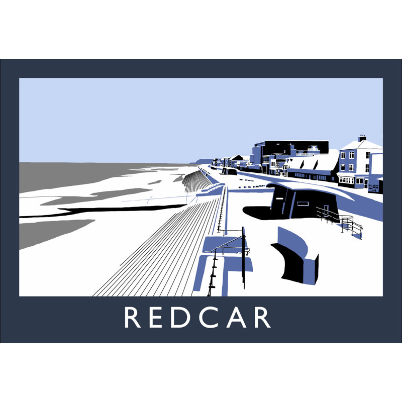 Redcar In Snow by Richard O'Neil - Print, 30 cm H x 40 cm W x 1 cm D, No Frame
