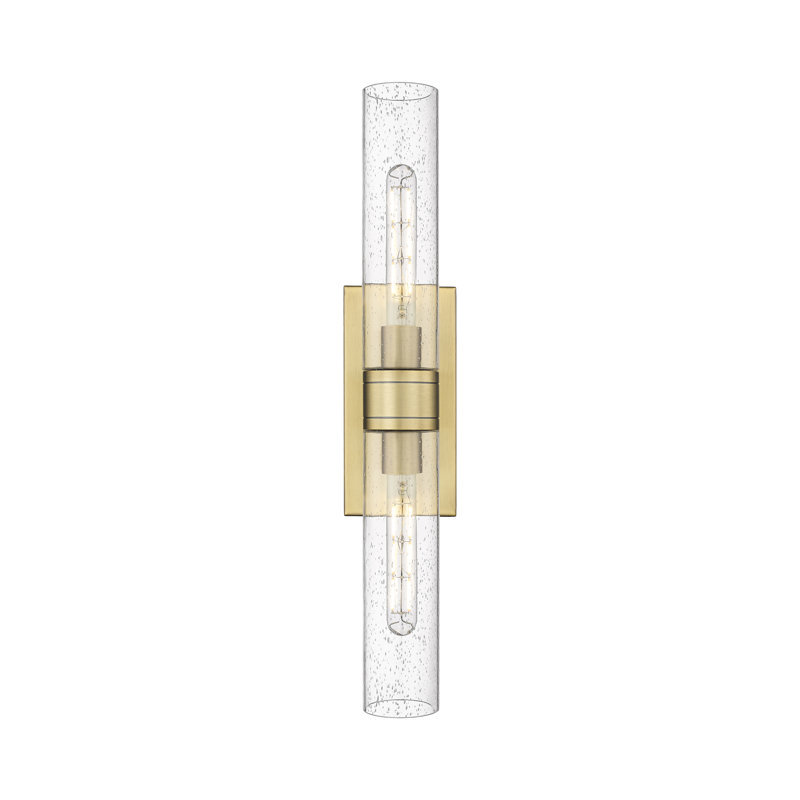 Amalle - 2 Light 11" Wall-mounted Bath Vanity Light, Seedy, Brushed Brass, 3" H x 24" W x 3.88" D