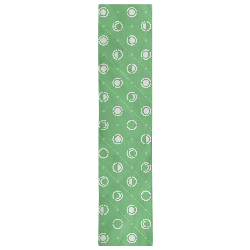 Classic Moon Phases Table Runner, 16" x 72", White/Green/Gray
