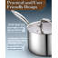Casserole en acier inoxydable avec couvercle Cook N Home, petite casserole de 3 pintes à 3 plis, va au lave-vaisselle et au four, compatible avec toutes les surfaces de cuisson-49835514