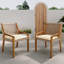 Chaise d'extérieur - Bois d'acacia et osier avec meubles de patio à coussin crème - Finition teck et brun wicke - MP2 (ensemble de 2)