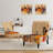 Abstract Colorful Upholstered Slipper Chair - Modern Velvet Accent Chair-90458186