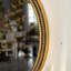 Round Metal Frame Wall Mirror Gold Soild Wood
