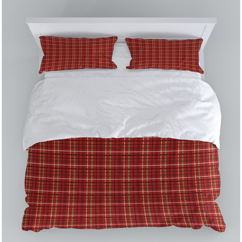 Checkered Duvet Cover, Queen Duvet Cover + 2 Queen Shams