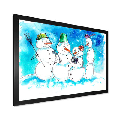 «Family Of Snowmen», reproduction d'art sur toile