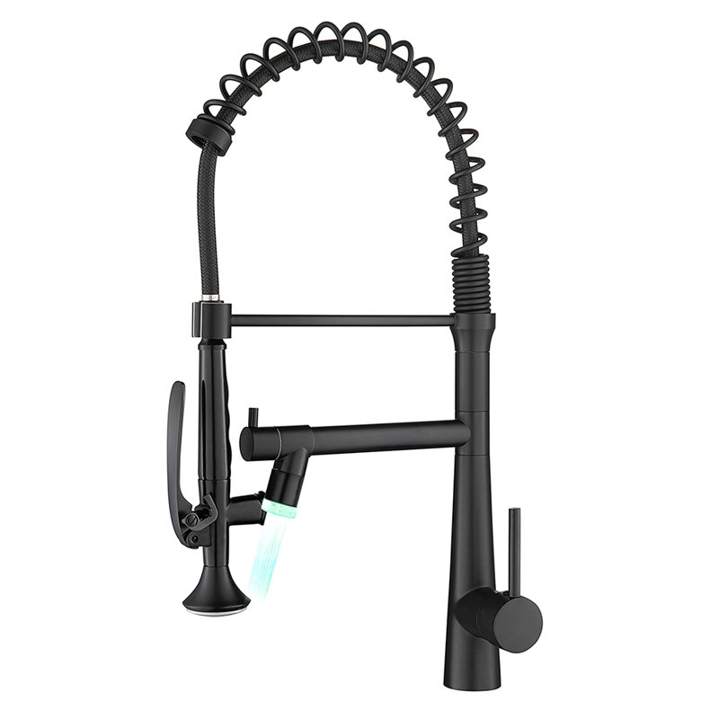 Heavy Duty Commercial Style Kitchen Sink Faucet, Single Handle Pre-Rinse Spring Sprayer Kitchen Faucets, High Arc Pull Down Kitchen Faucet