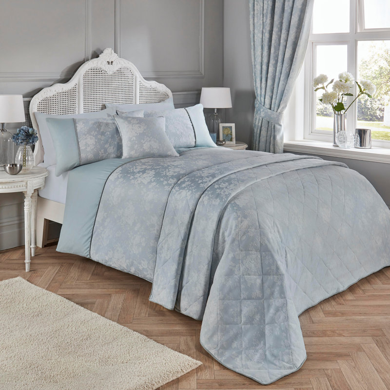 Cotton Blend Floral Duvet Cover Set with Pillowcases Included, Double - 2 Standard Pillowcases, Ivory