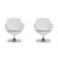 Fauteuil pivotant rembourré en cuir blanc Caisson-21419357