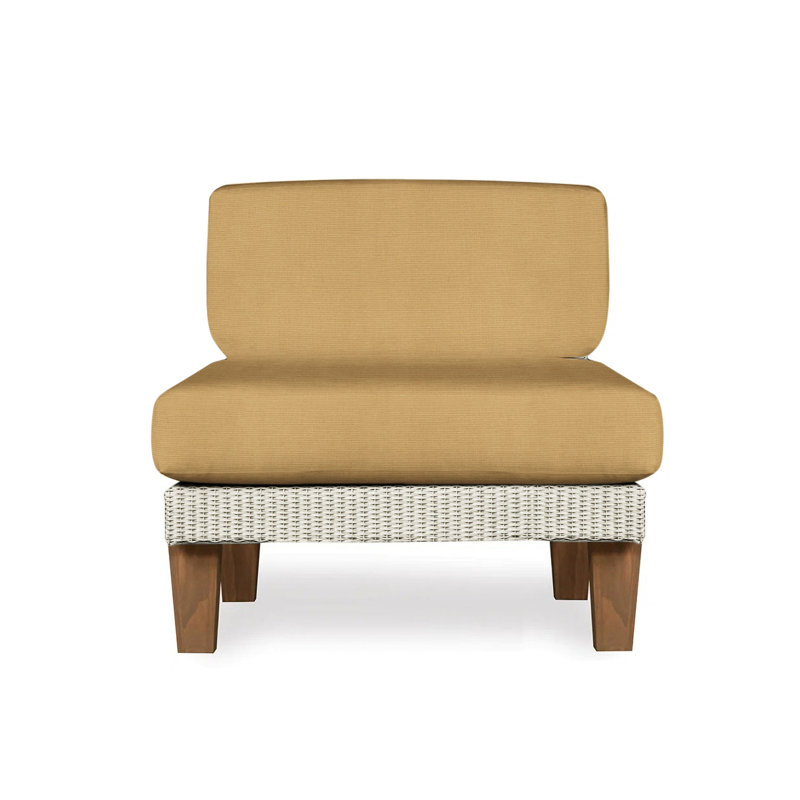 Catalina Outdoor Teak Lounge Chair, Beach Navy, Linen