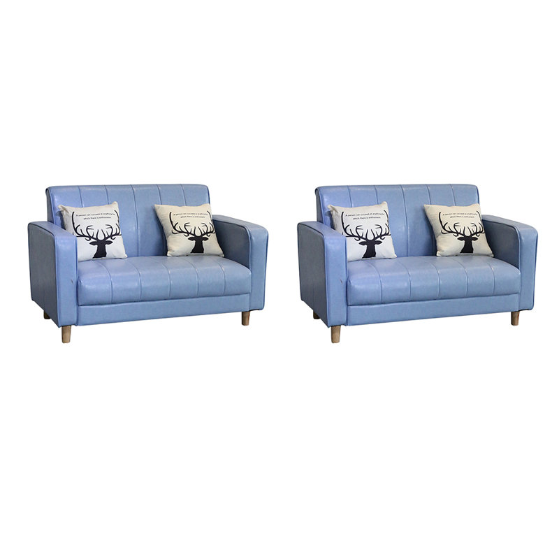 Causeuse 47,2 po Honorat, Similicuir bleu bleuet