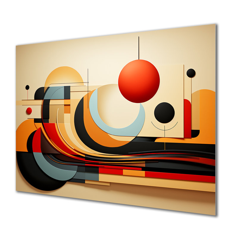 Echoing Ellipse Geometric Frequency I - Geometric Metal Wall Art MT137464, 24" H x 32" W x 1" D
