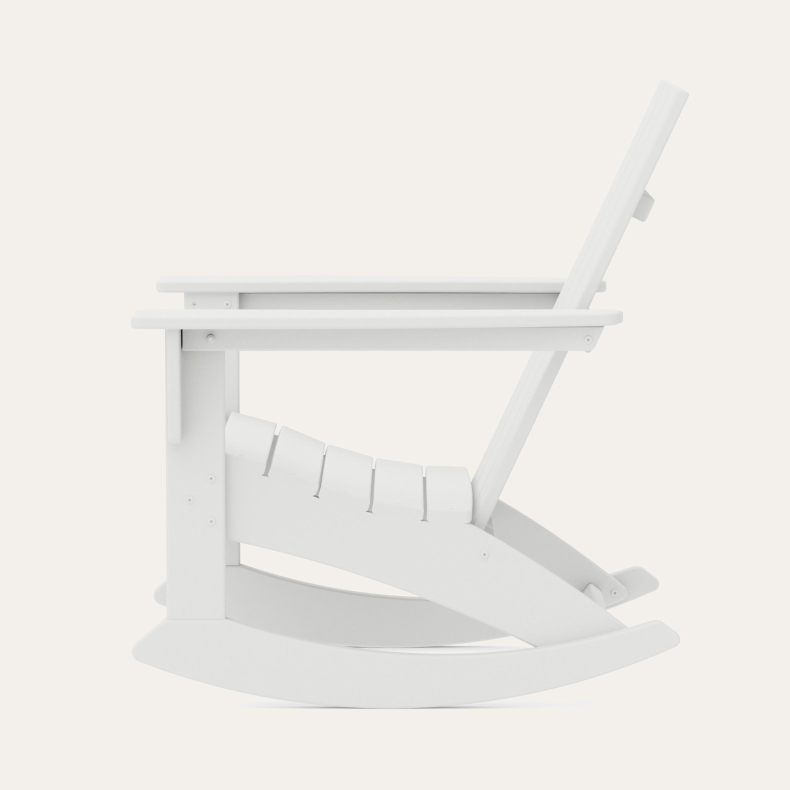 POLYWOOD® Modern Adirondack Patio Rocking Chair, White