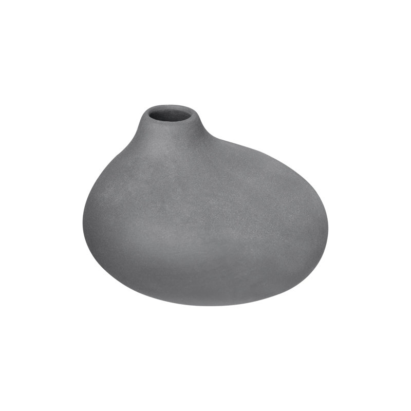 Nona Mini Porcelain Vases Trio in Pewter Dark Grey