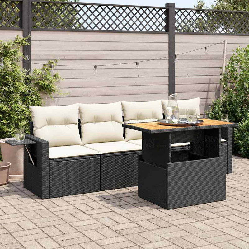 Vidaxl Garden Sofa Set Black