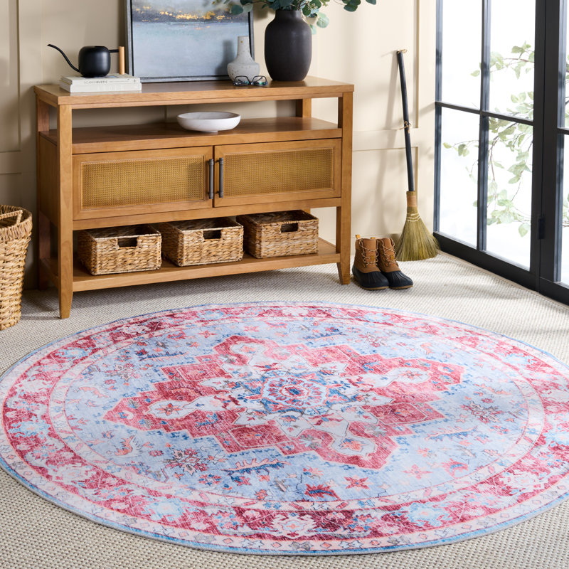 Msrw Tucson 148 Performance Machine Washable Oriental Rug, Round 6'